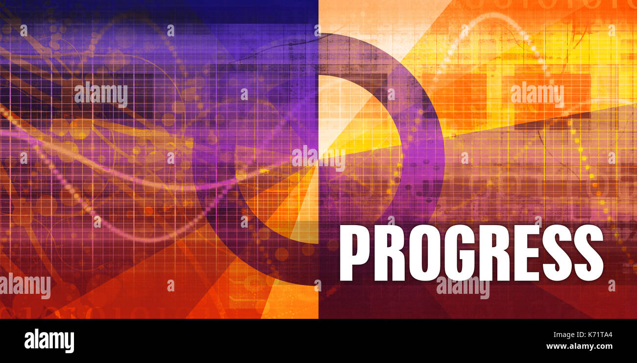 Progress Focus Concept on a Futuristic Abstract Background Stock Photo ...