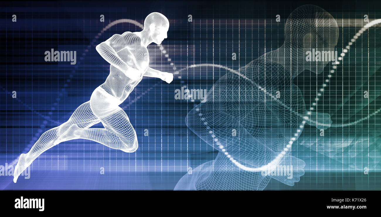 Fitness Technology and Sports Monitoring Data Concept Background Stock