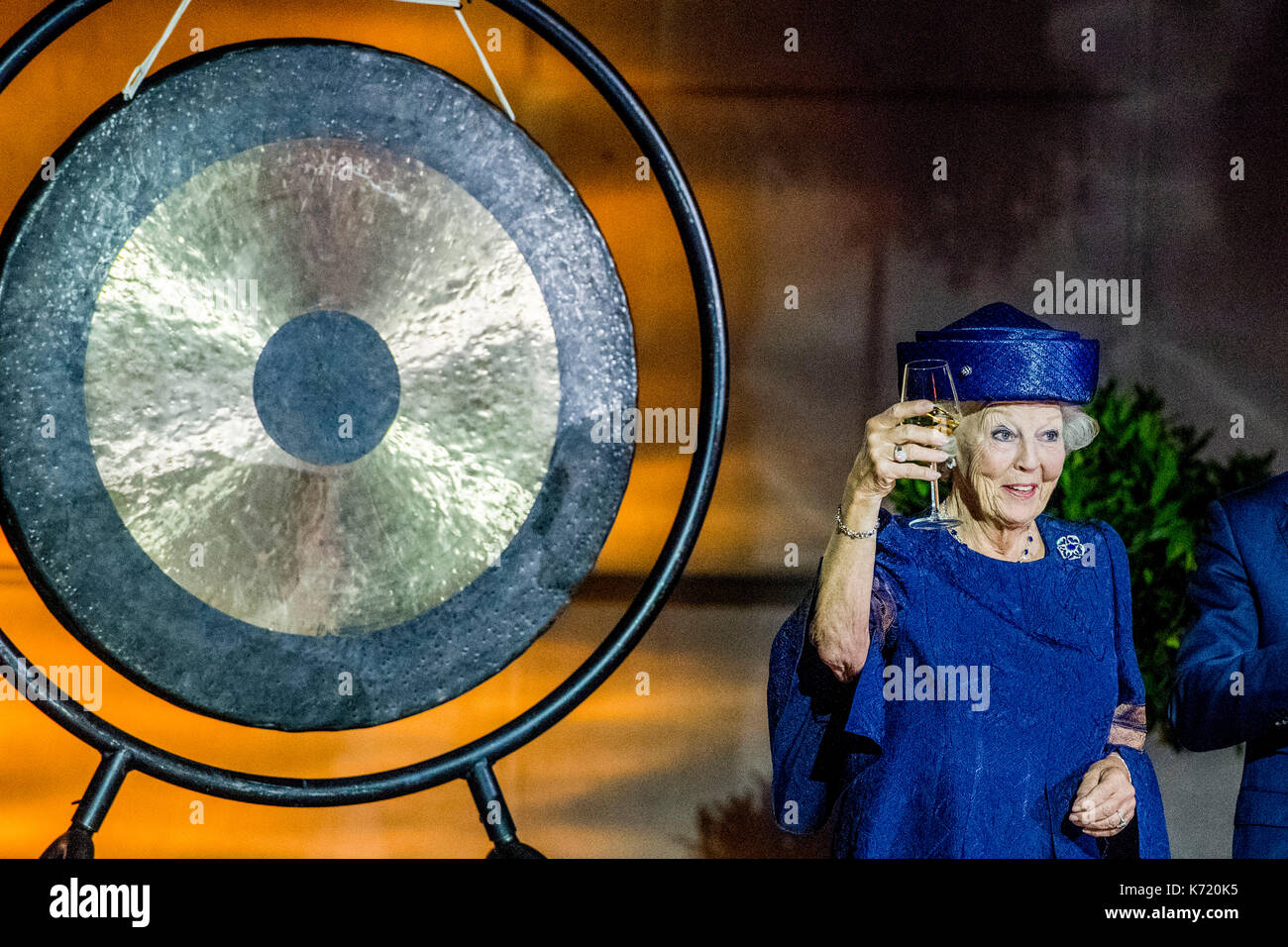 Borssele, The Netherlands. 13th Sep, 2017. Princess Beatrix of the Netherlands opens the new storage facility for depleted uranium at the Central Radioactive Waste Department (COVRA) in Borssele, The Netherlands, 13 September 2017. Photo: Patrick van Katwijk Netherlands OUT/Point De Vue Out - NO WIRE SERVICE - FRANCE OUT - - Photo: Patrick van Katwijk/Dutch Photo Press/dpa/Alamy Live News Stock Photo