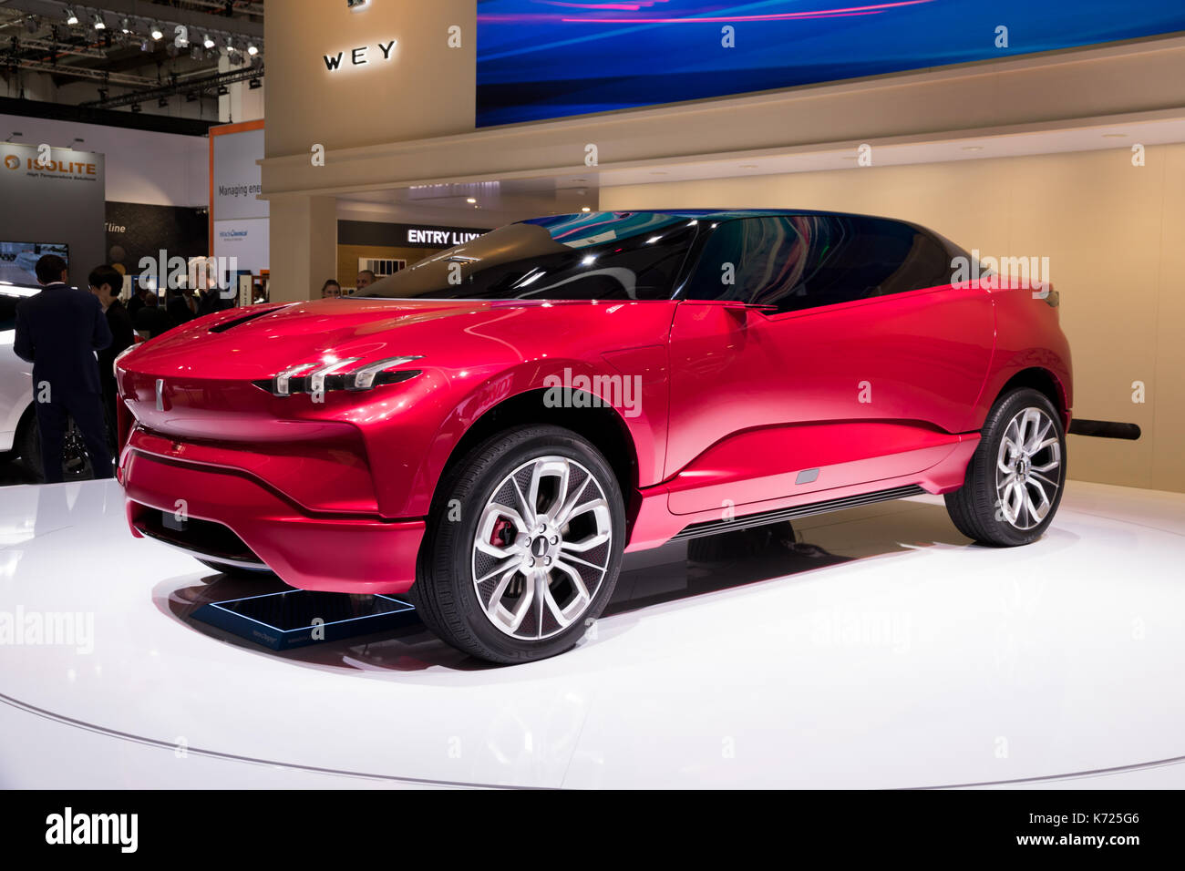 Frankfurt, Germany. 12th Sep, 2017. Wey XEV concept car at the Frankfurt IAA Motor Show 2017. The XEV is a Chinese plug-in hybrid SUV with gullwing doors. Credit: JLBvdWOLF/Alamy Live News Stock Photo