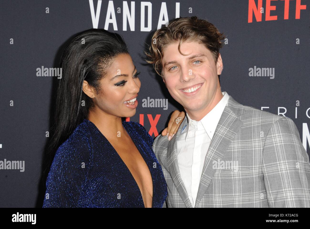 Los Angeles, California, USA. 14th Sep, 2017. Camille Hyde, Lukas Gage