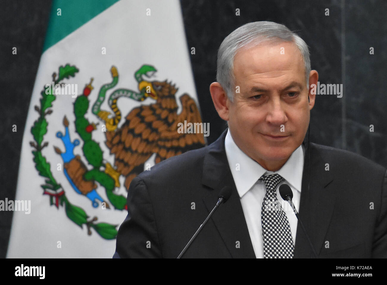 Mexico City, Mexico. 14th Sep, 2017. Israeli Prime Minister Benjamin Netanyahu seen during the meeting with the media at Los Pinos presidential residence. Credit: SOPA Images Limited/Alamy Live News Stock Photo