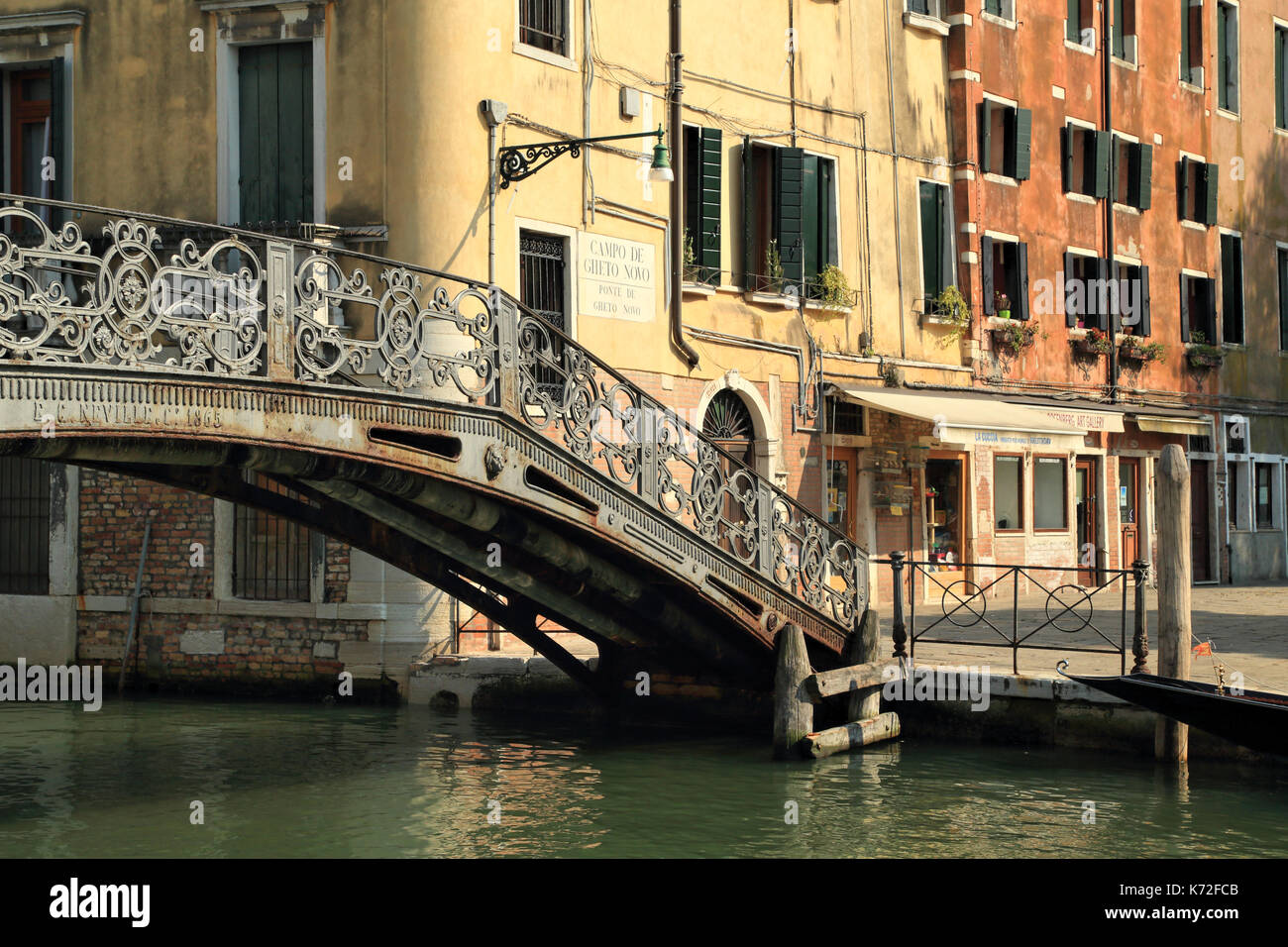 Bridge Ponte de Gheto Nuovo, Venetian Ghetto Stock Photo