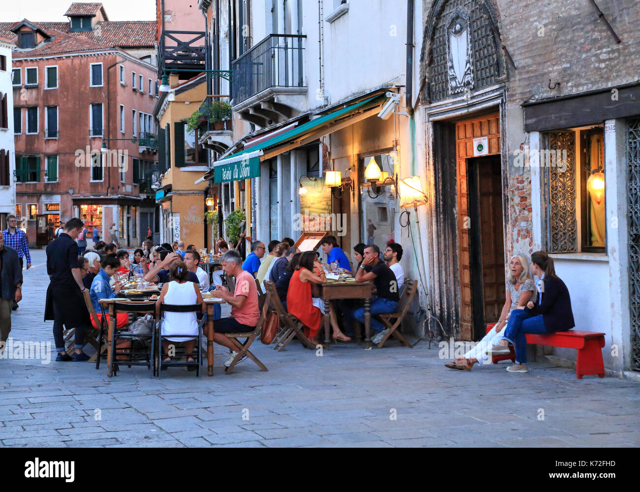 Osteria alla Bifora - Italian cafe bar restaurant at campo Santa Margherita, Venice Stock Photo