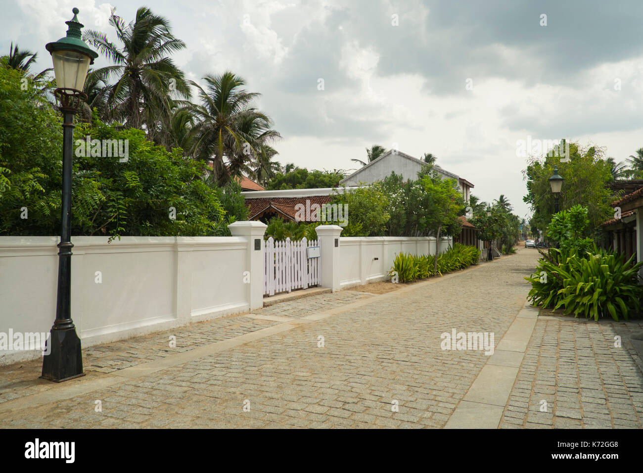 The lobvely streets of Tharangambadi leave you speechless. This old Danish treaditing outpost in Tamil Nadu is barely known. Stock Photo
