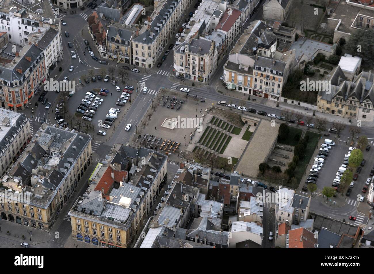 France, Marne, Reims, forum place (aerial view Stock Photo - Alamy