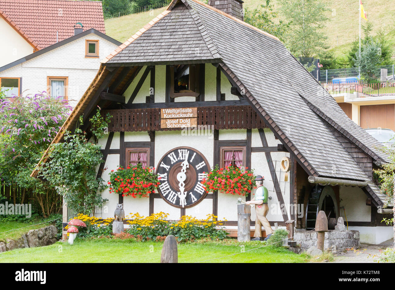 TRIBERG, GERMANY AUGUST 21 2017 Biggest Cuckoo Clock in the World at