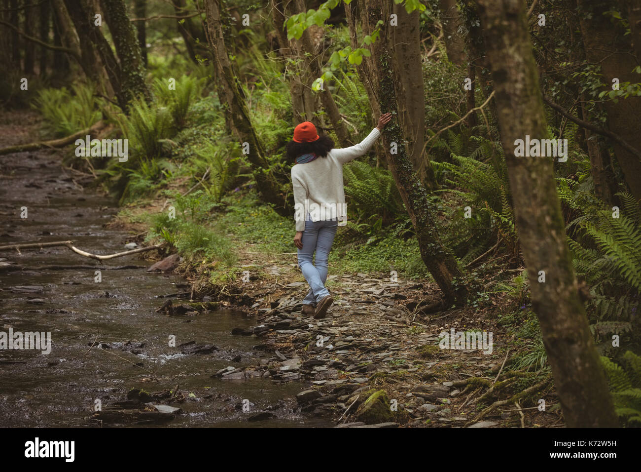 Hiking in stream rear view hi-res stock photography and images - Alamy