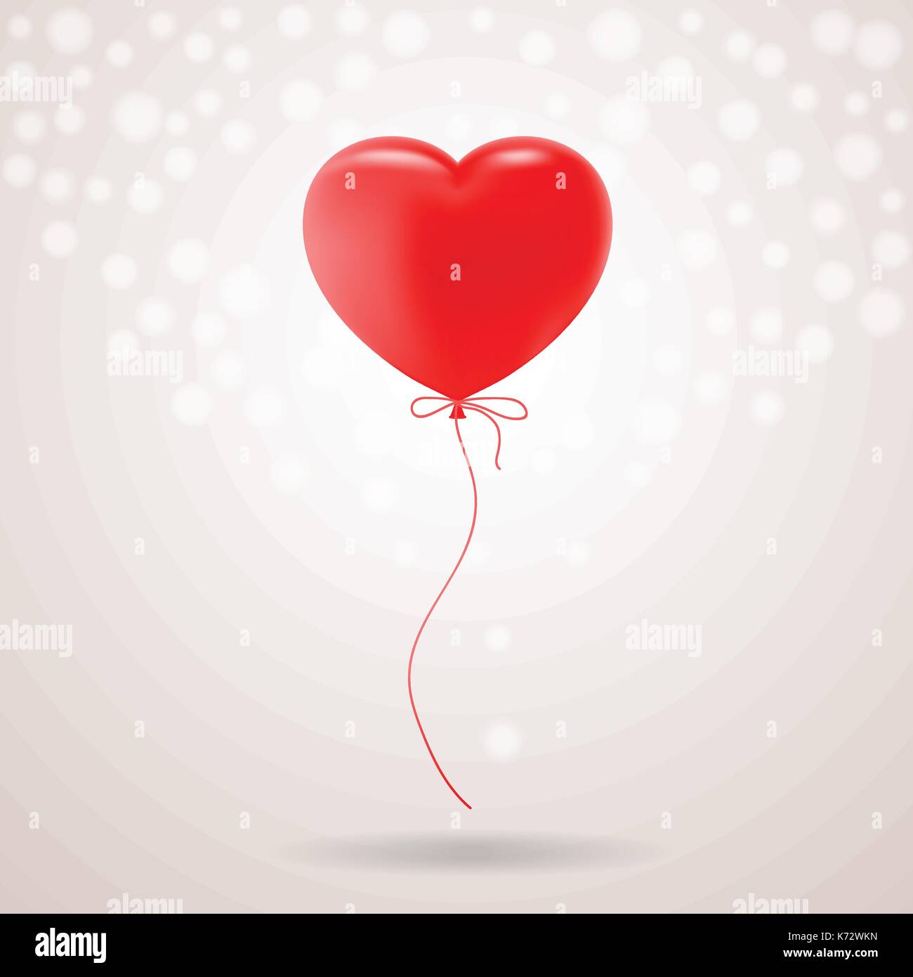 Red Festive Balloon In Shape Of Heart Isolated On A Background. Vector ...