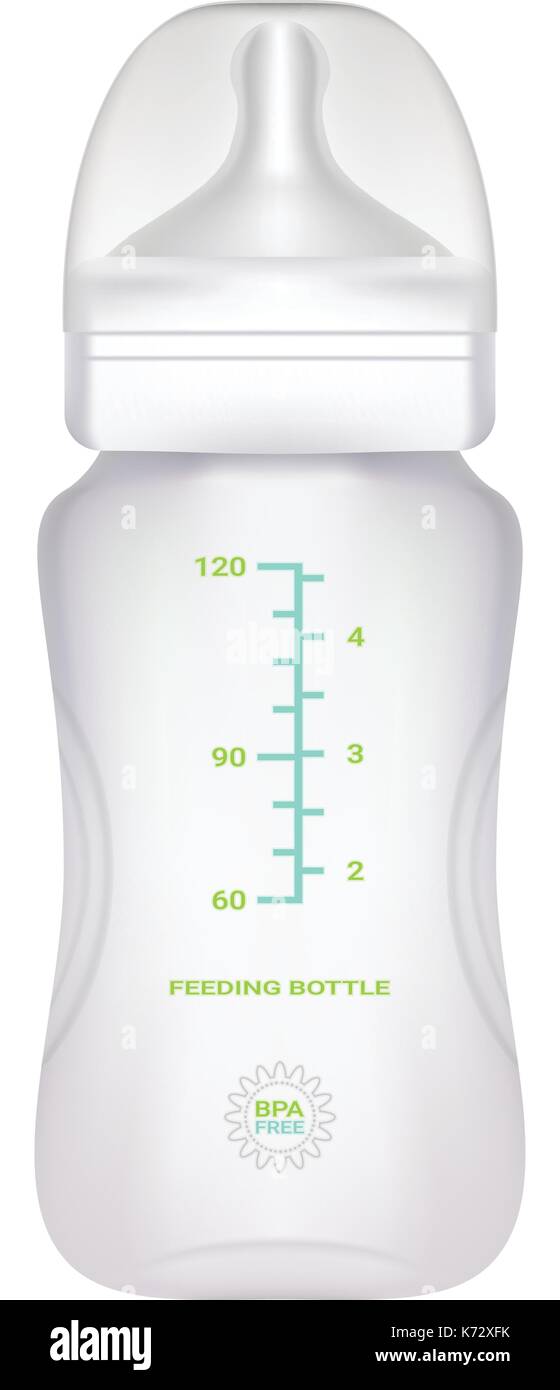 Baby Milk Bottle Isolated On A White Background. Vector Illustration ...