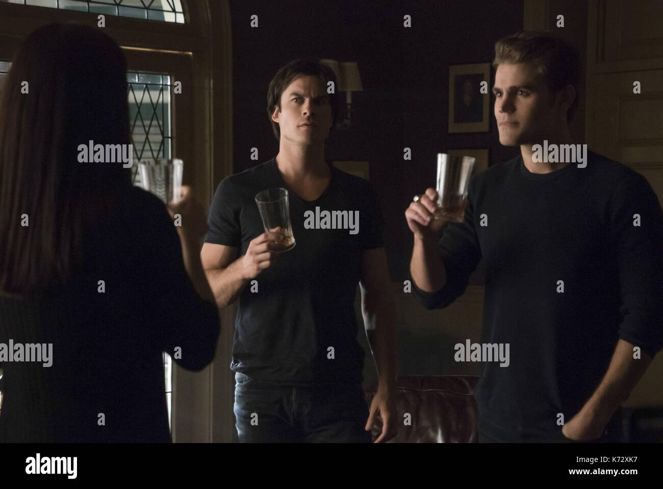 The The Vampire Diaries  TV Series 2009 USA  Created by  Julie Plec, Kevin Williamson   2015 Season 7, episode 7 : Mommie Dearest  Director :  Tony Solomons  Annie Wersching, Ian Somerhalder, Paul Wesley.  It is forbidden to reproduce the photograph out of context of the promotion of the film. It must be credited to the Film Company and/or the photographer assigned by or authorized by/allowed on the set by the Film Company. Restricted to Editorial Use. Photo12 does not grant publicity rights of the persons represented. Stock Photo