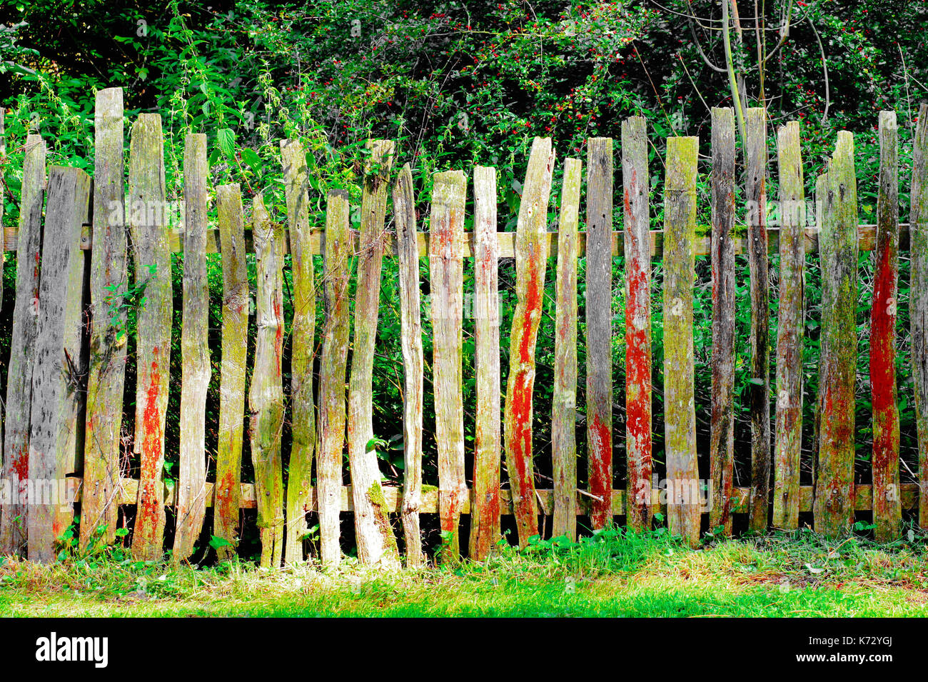 Part of an old picket fence Stock Photo