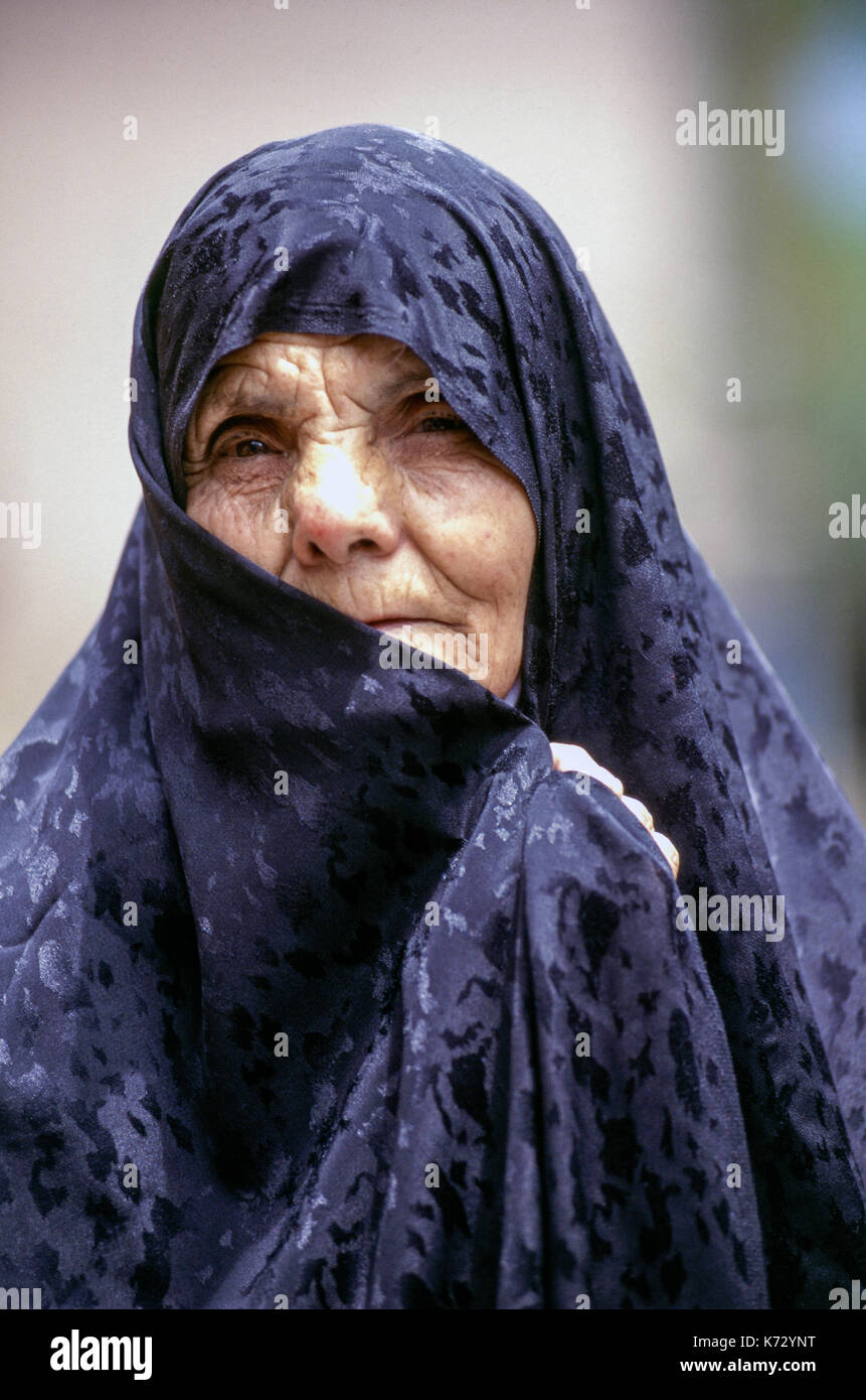 Portrait of an elderly Iranian woman Stock Photo