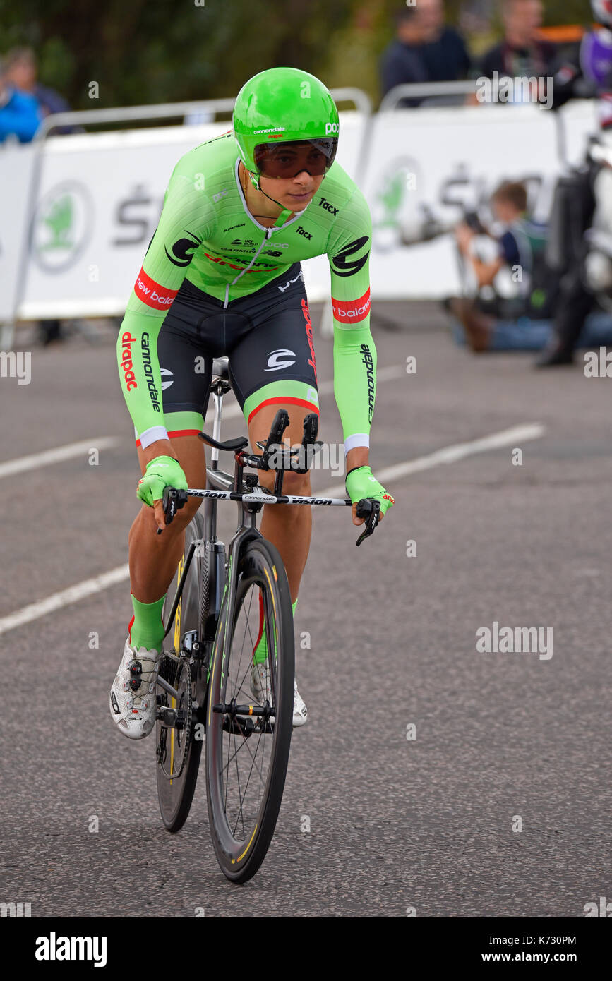 Davide Formolo of Cannondale Drapac racing in Stage 5 of the OVO Energy Tour of Britain Tendring time trial, Clacton, Essex Stock Photo
