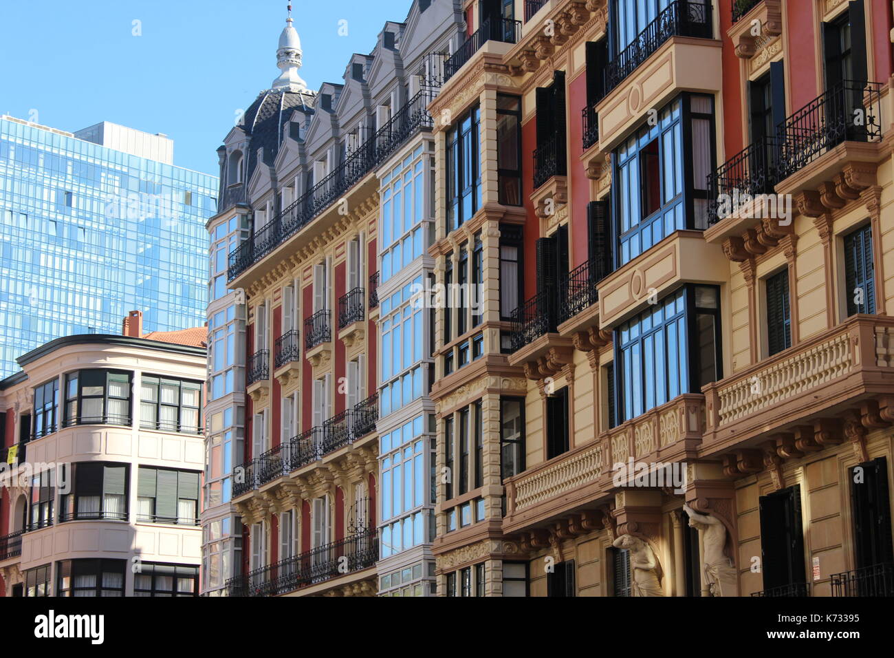 Grand Buildings in the center of Bilbao Stock Photo - Alamy