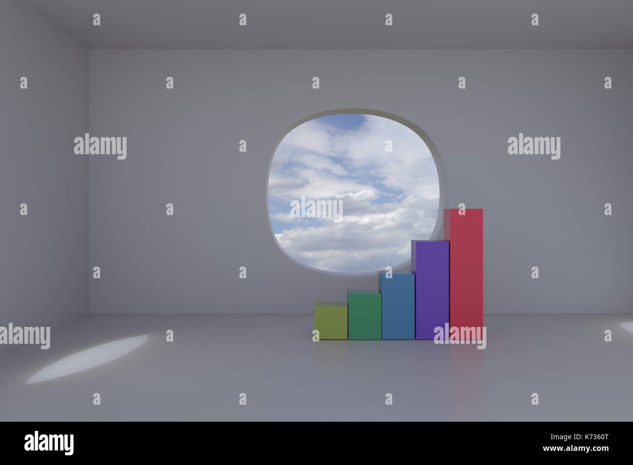 3d rendering of bar chart in room Stock Photo - Alamy