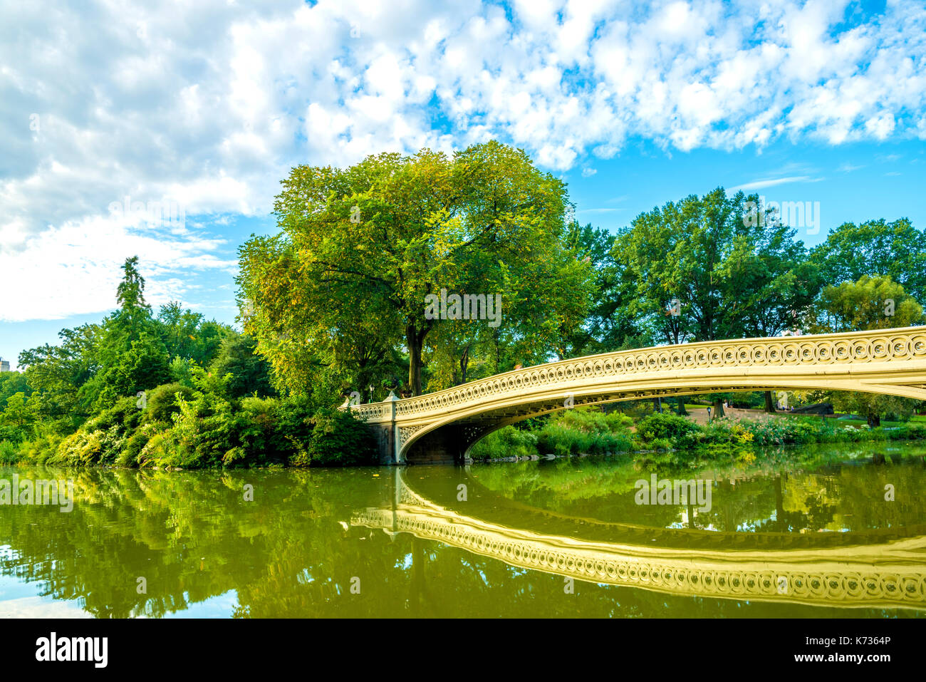 Bow Bridge is a cast iron bridge located in Central park. Beautiful ...