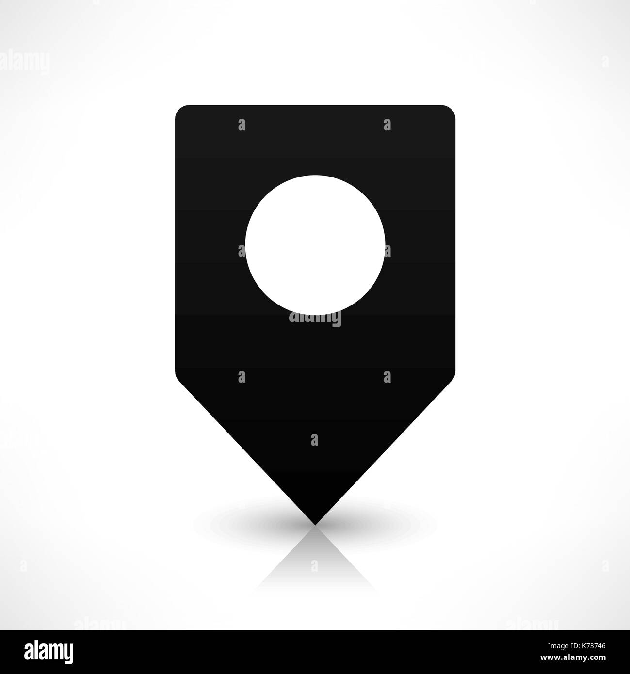 Black blank rounded square map pins sign location icon with circle ...