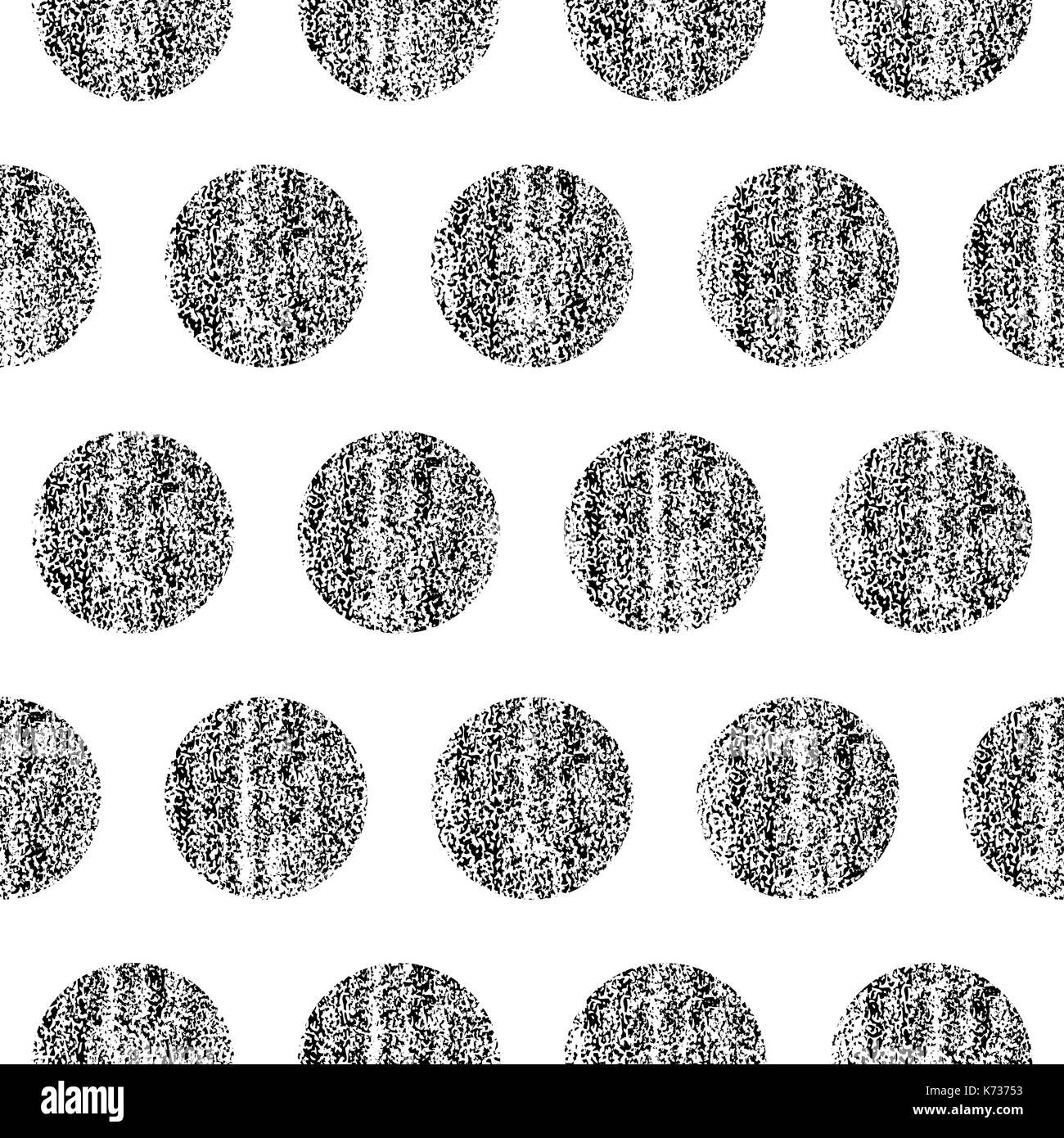 Black and white seamless pattern with polka dots on background. Circle ...