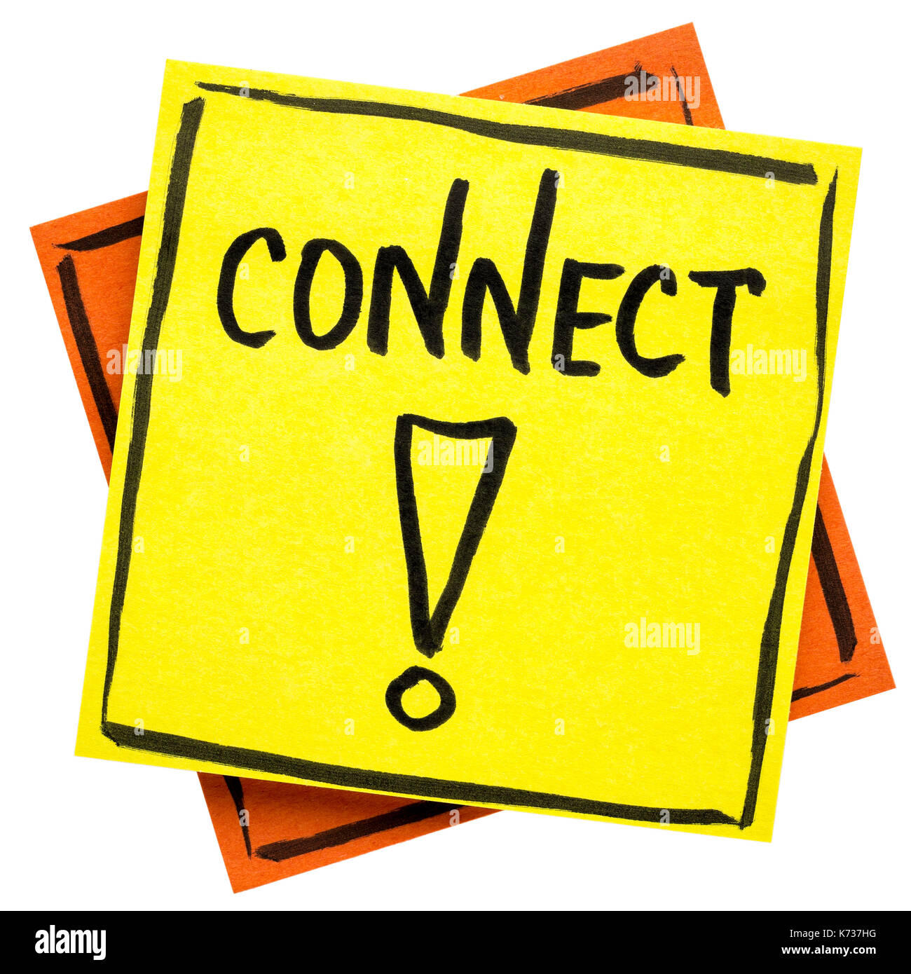 connect reminder - networking concept, handwriting on an isolated ...