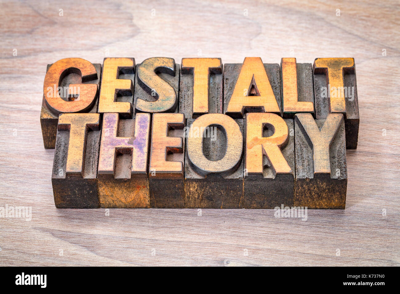 gestalt  theory word abstract in vintage letterpress woodtype printing blocks Stock Photo