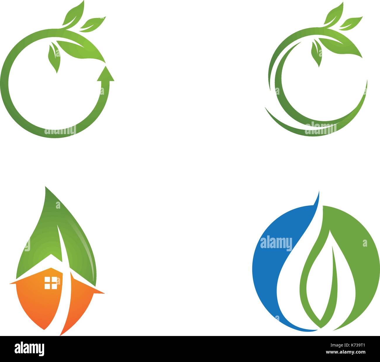 Logos of green tree leaf ecology nature element vector icon Stock ...
