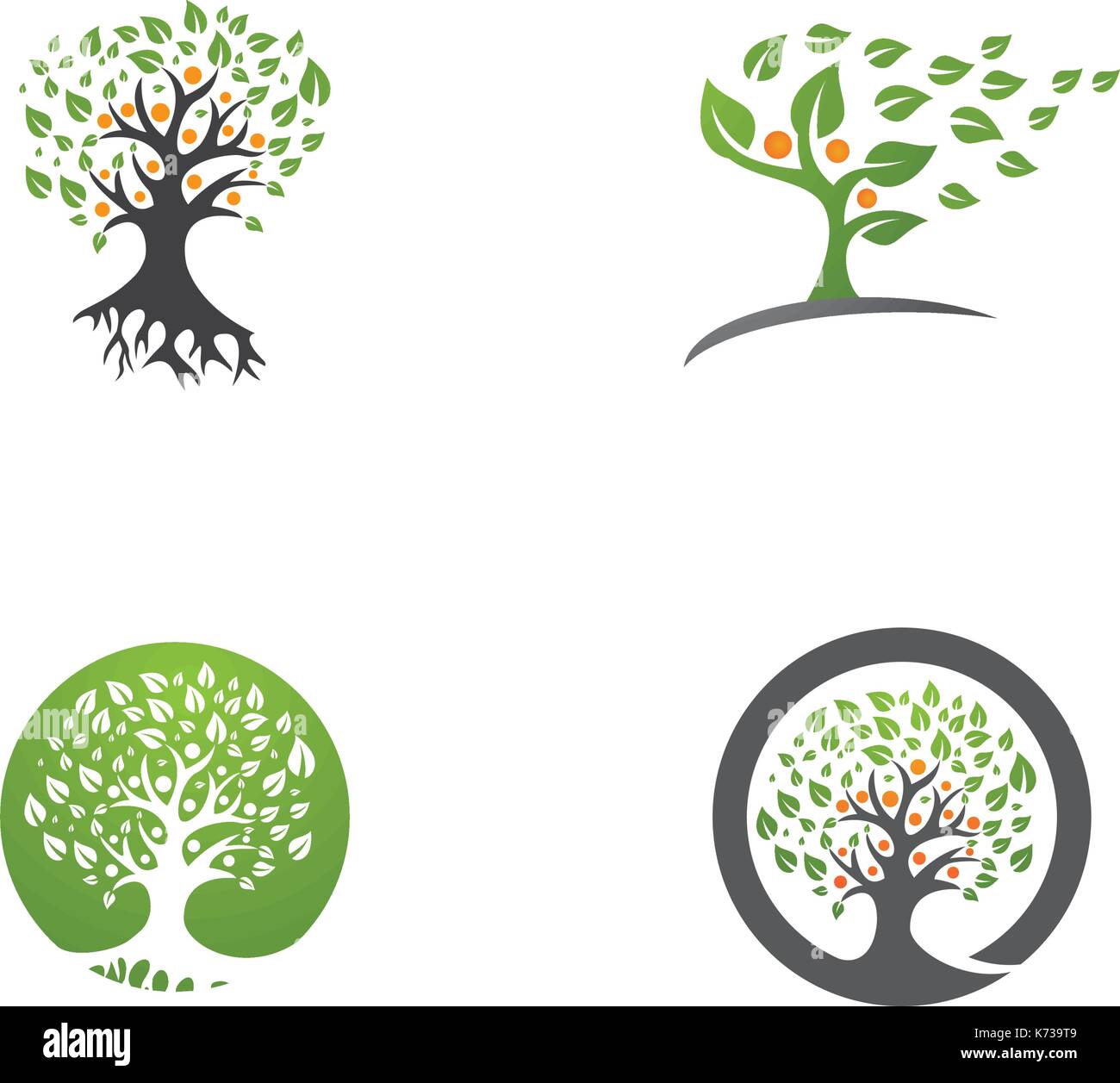 Logos of green tree leaf ecology nature element vector icon Stock ...