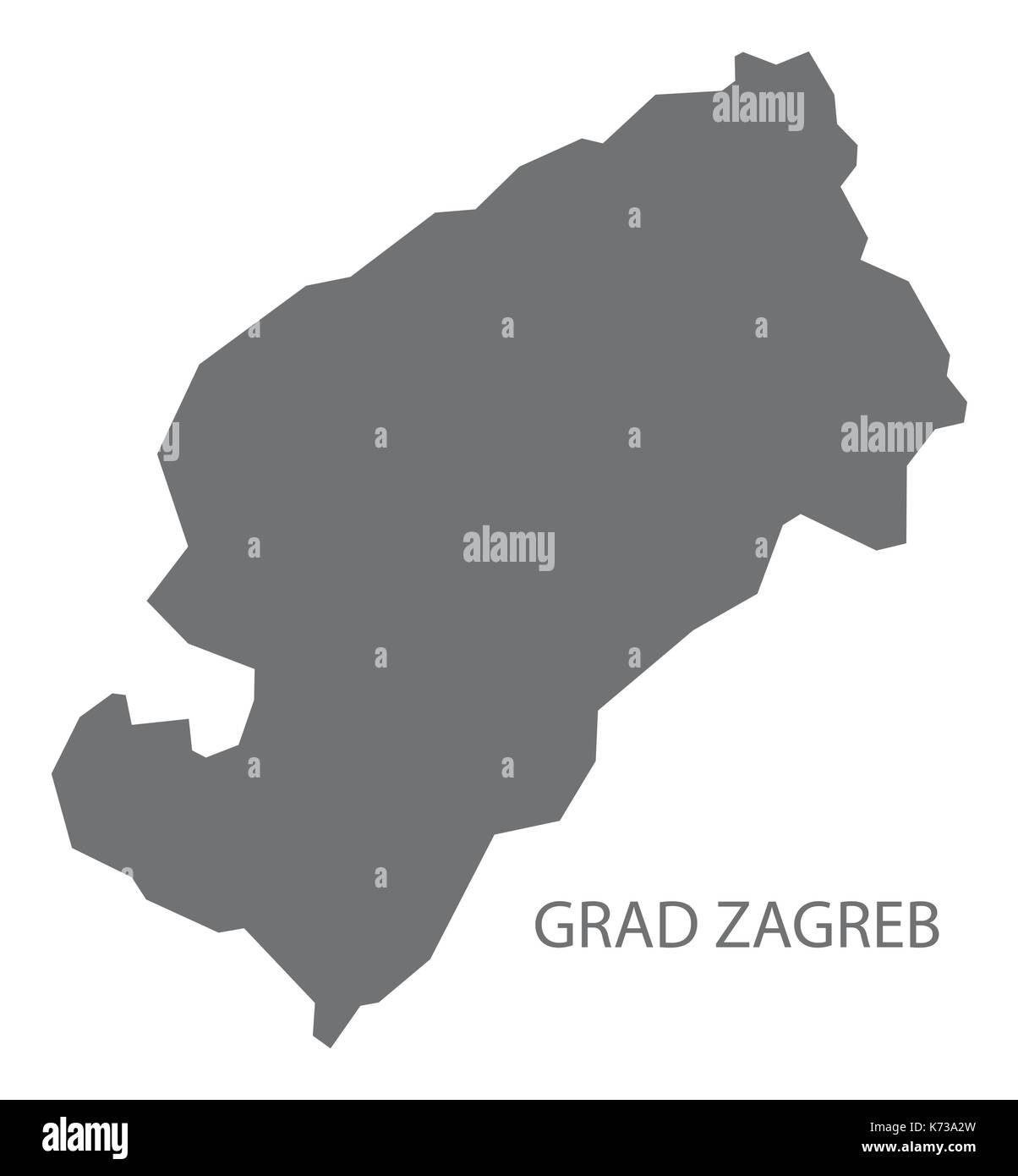 Grad Zagreb Croatia county map grey illustration silhouette shape Stock Vector