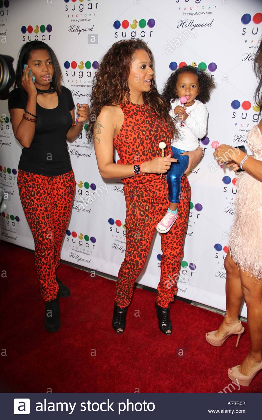 Melanie Brown, Phoenix Chi Gulzar and Madison Brown Belafonte. Mel B