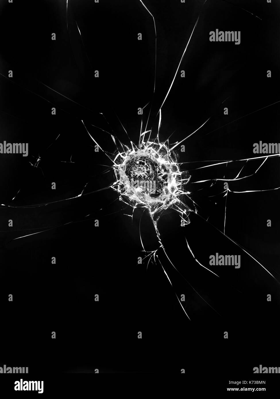 Broken glass texture. Isolated realistic cracked glass effect, concept element. Stock Photo