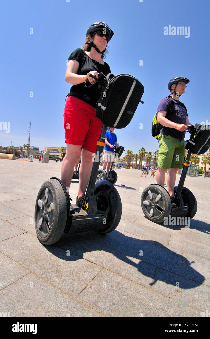 Segway Two-wheeled electric vehicle. Barcelona. Catalonia. Spain Stock Photo