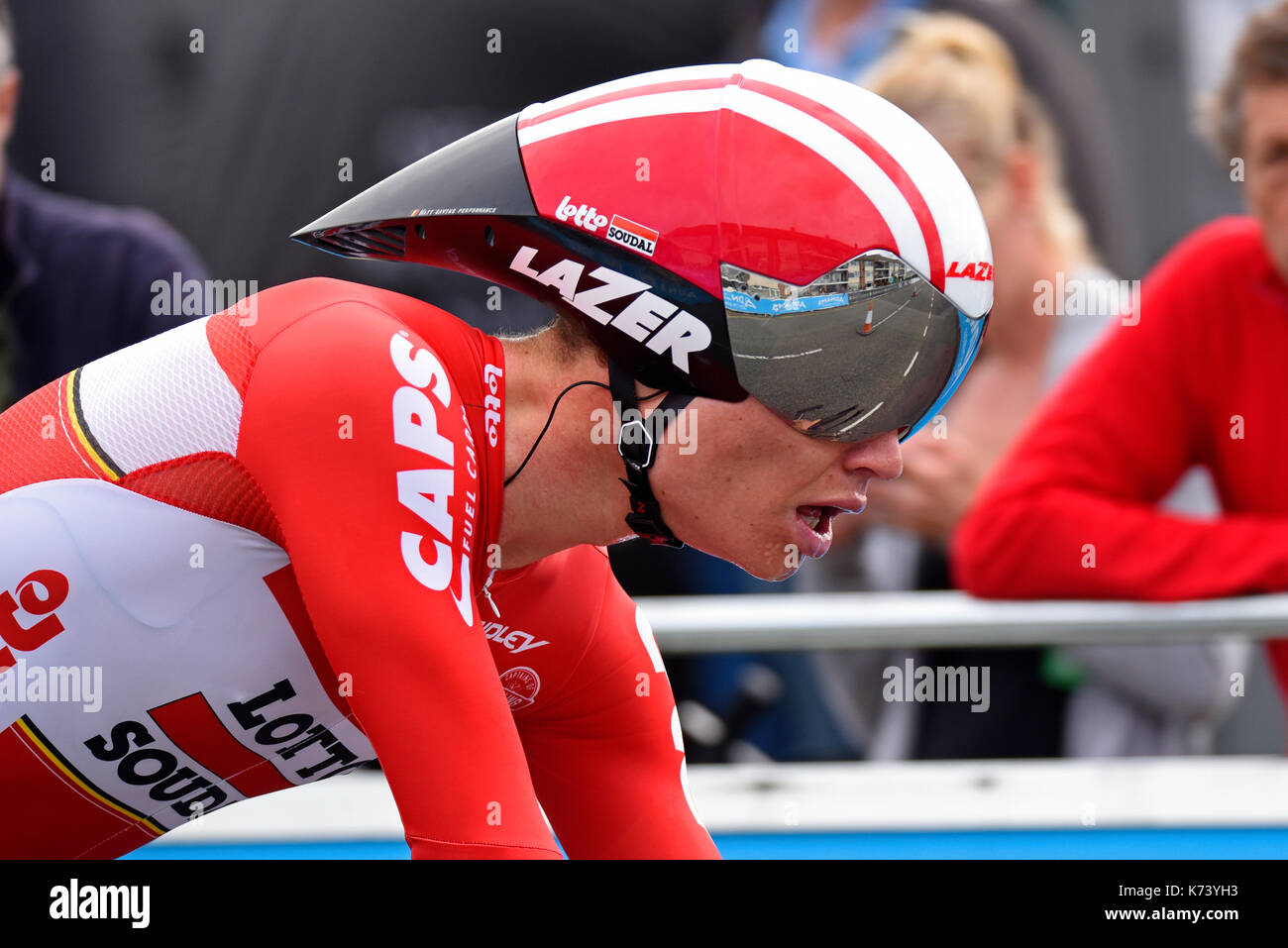 Senne Leysen of Lotto Soudal racing in Stage 5 of the OVO Energy Tour