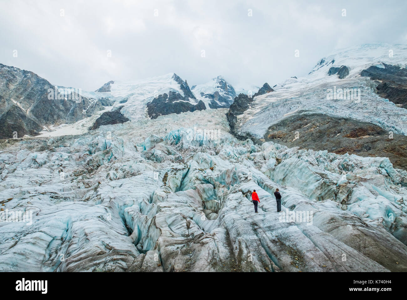 Photographie Ancienne CHAMONIX - Le Glacier Des Bossons Et Le Chalet, Mont Blanc Circa 1880