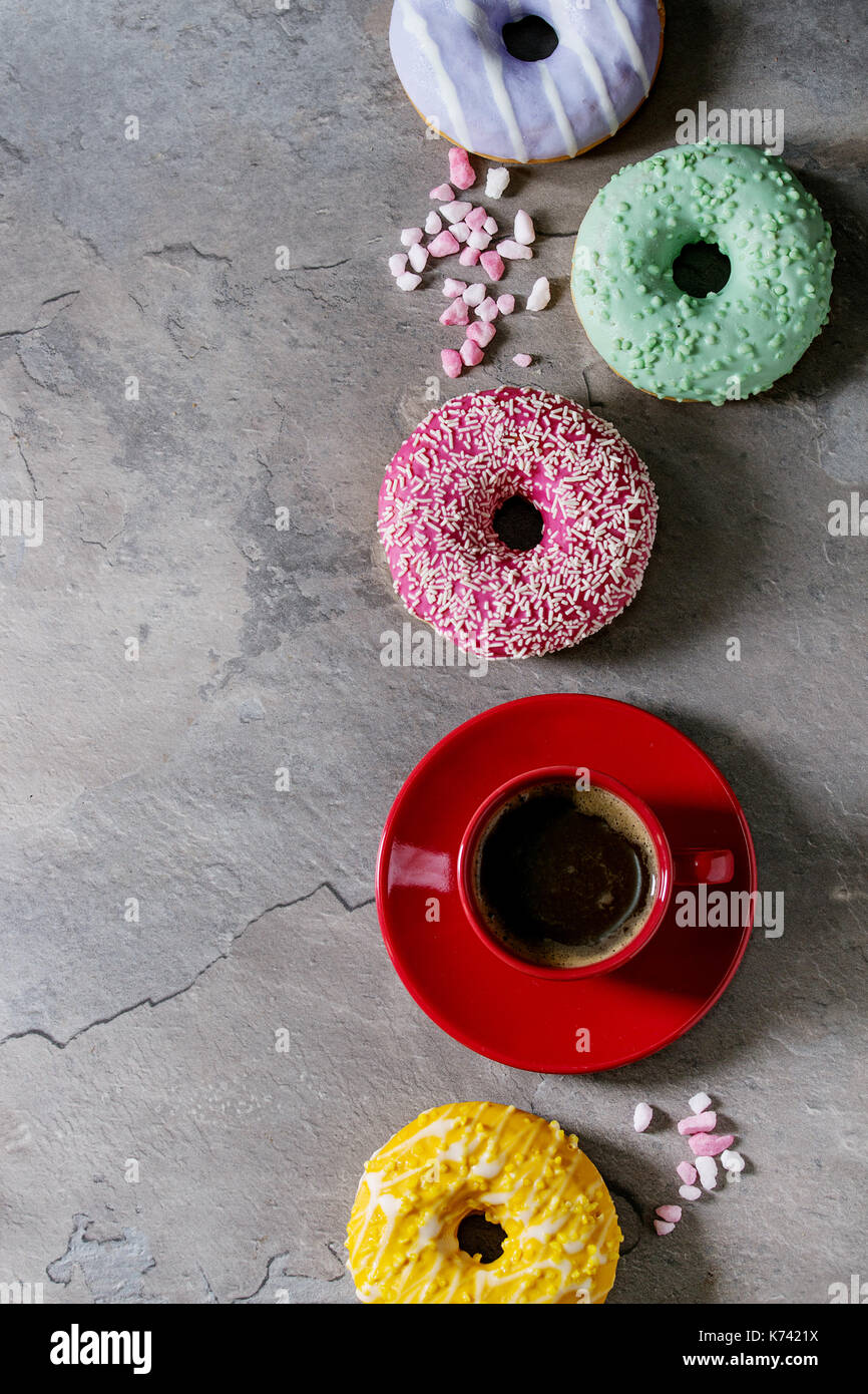 Colorful glazed donuts Stock Photo - Alamy