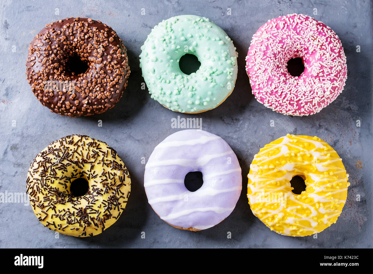 Colorful glazed donuts Stock Photo - Alamy
