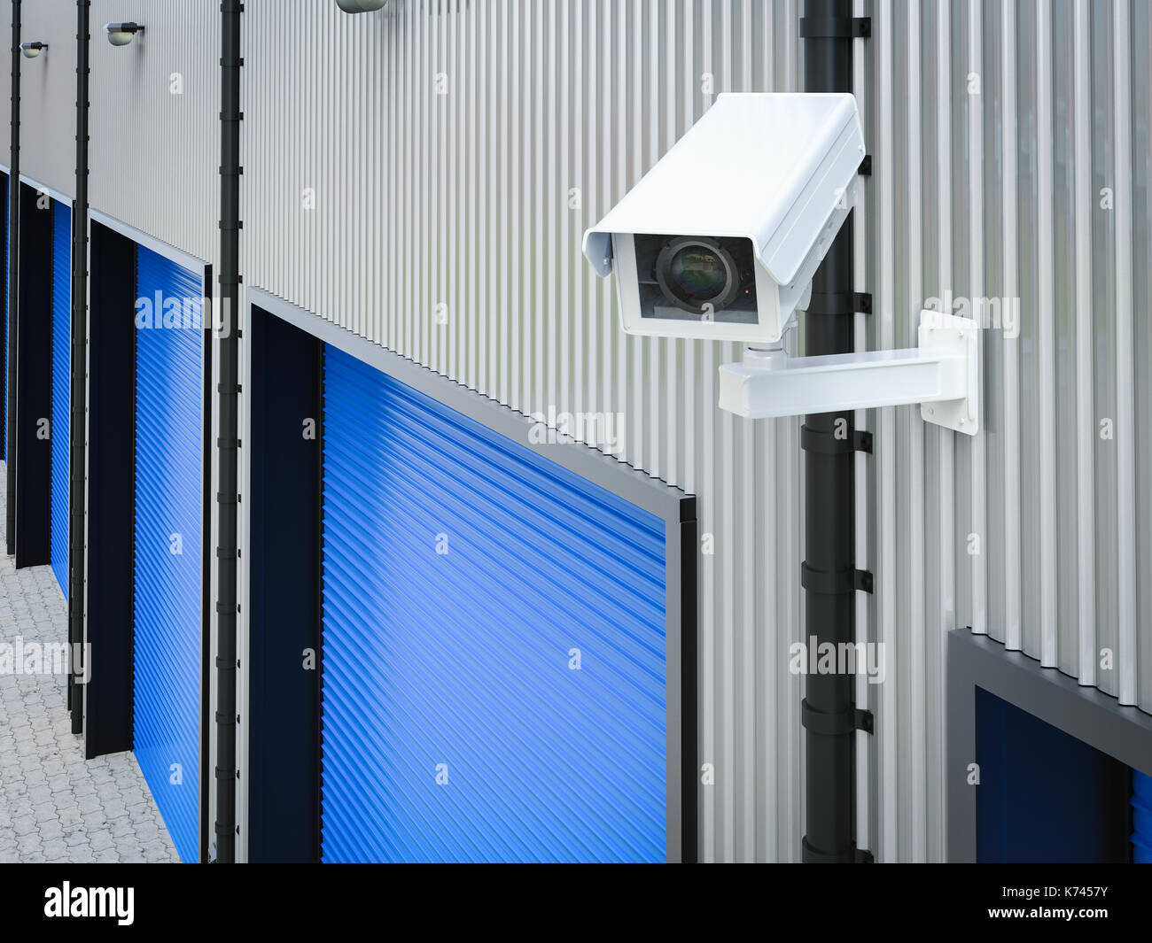3d rendering security camera or cctv camera in warehouse Stock Photo ...