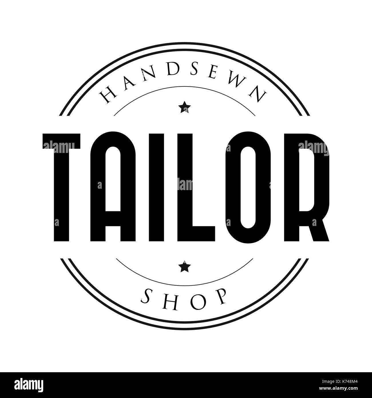 Tailor Shop Vintage Stamp Logo Vector Stock Vector Art