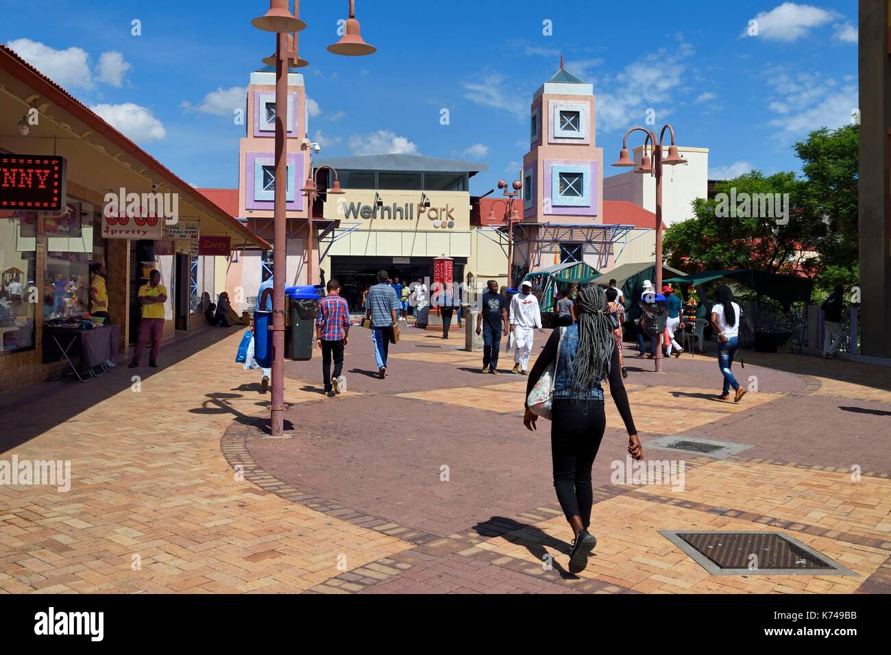 Namibia, Khomas region, Windhoek, Post street Mall, entrance to the shopping center Stock Photo