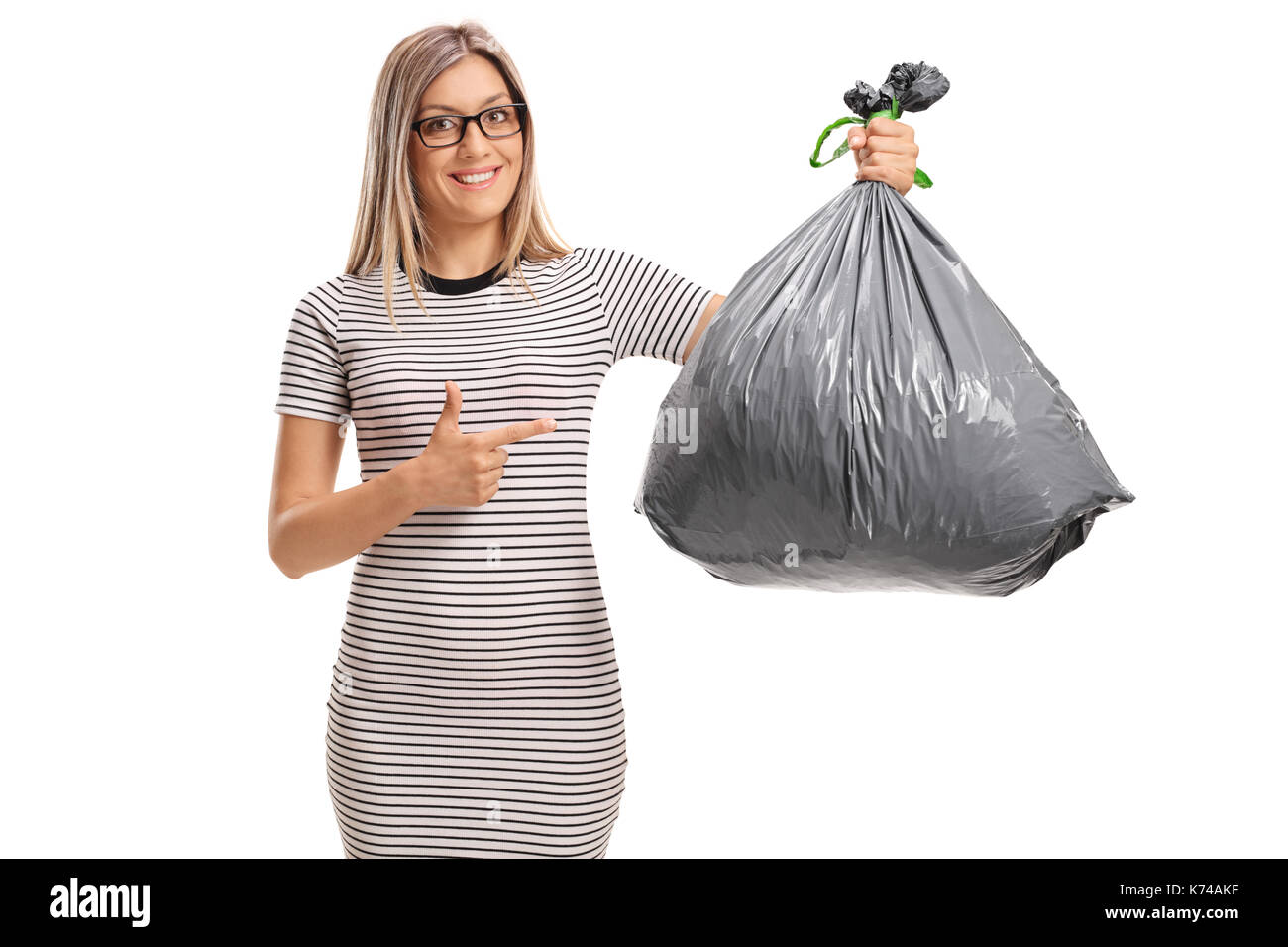 Trash Bag Isolated On A White Background Stock Photo - Download