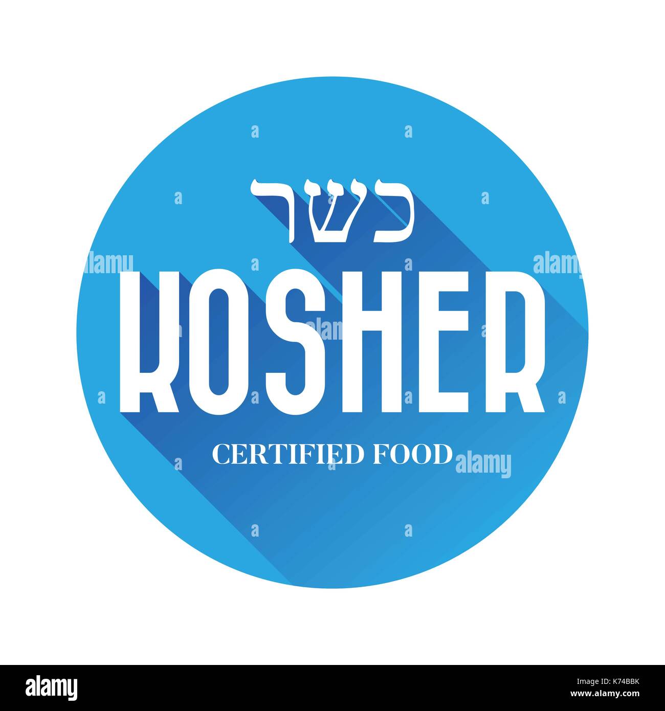 Kosher food sign vector blue Stock Vector