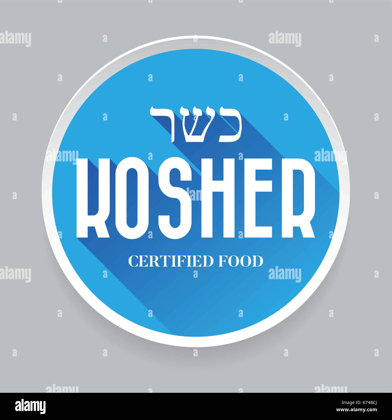 Kosher food sign vector blue Stock Vector