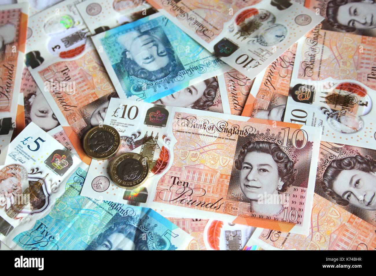 New Ten Pound Polymer Note issued September 2017 Stock Photo