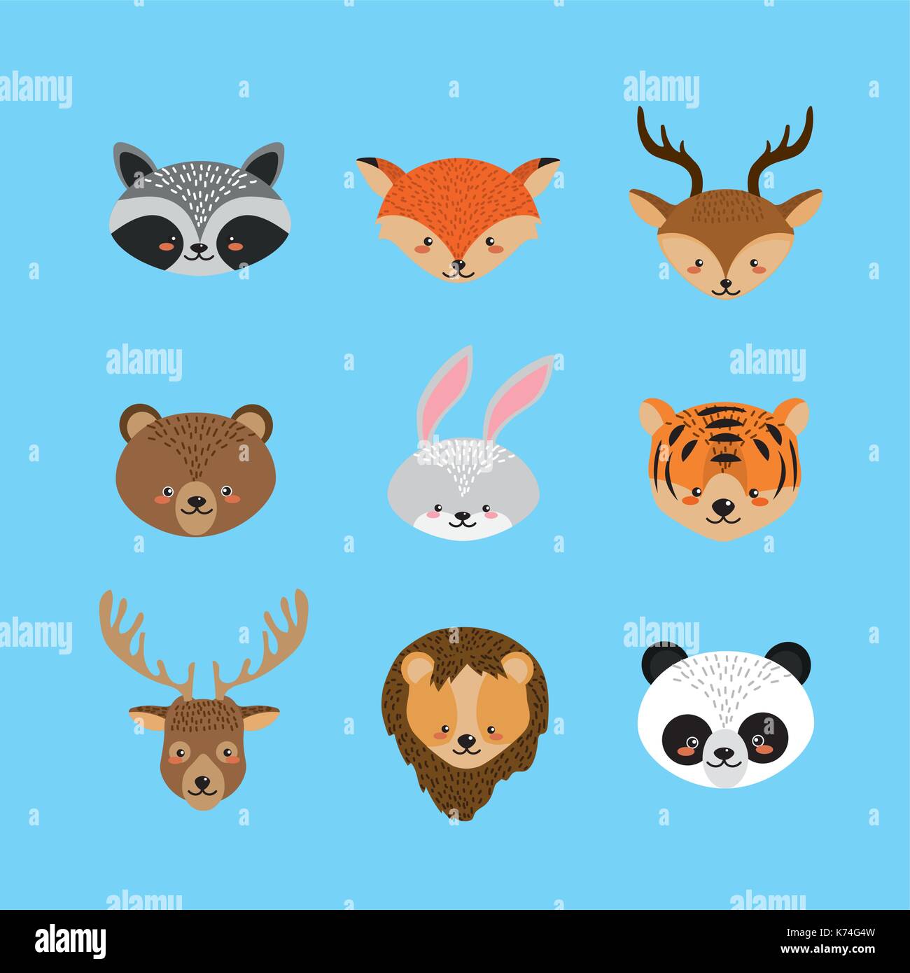 set cute animal and natural wildlife Stock Vector Image & Art - Alamy