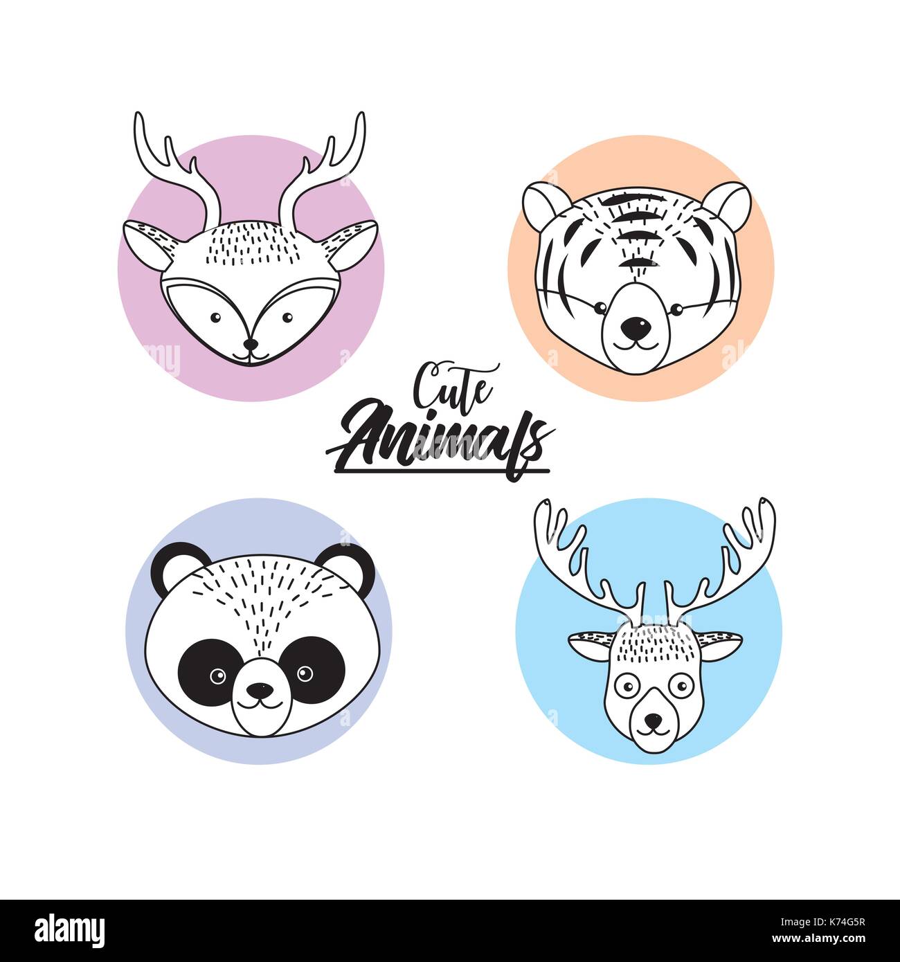 set cute animal and natural wildlife Stock Vector Image & Art - Alamy