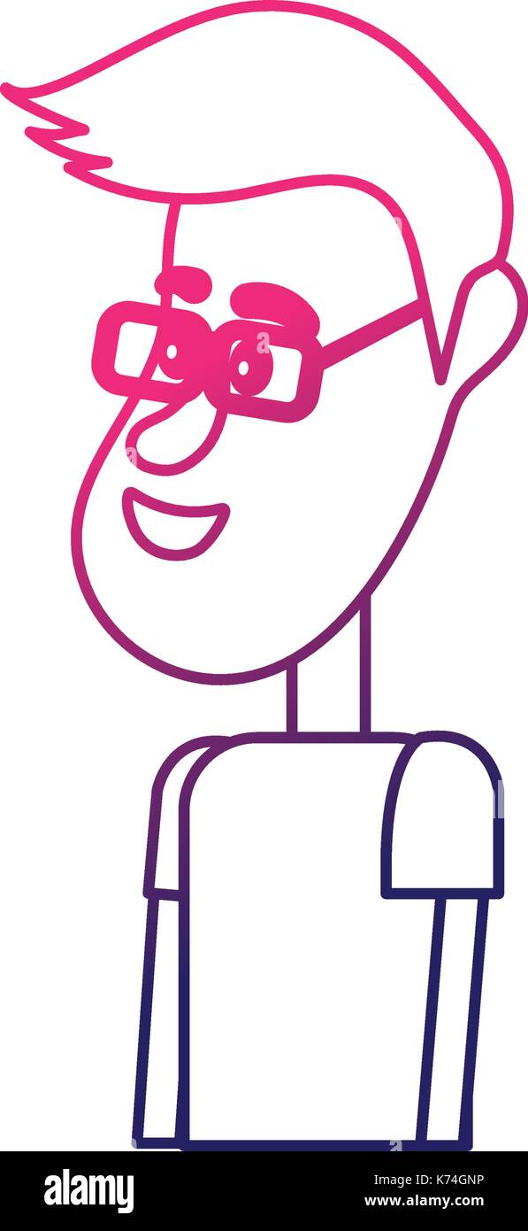 line cute man with hairstyle design and clothes Stock Vector Image ...