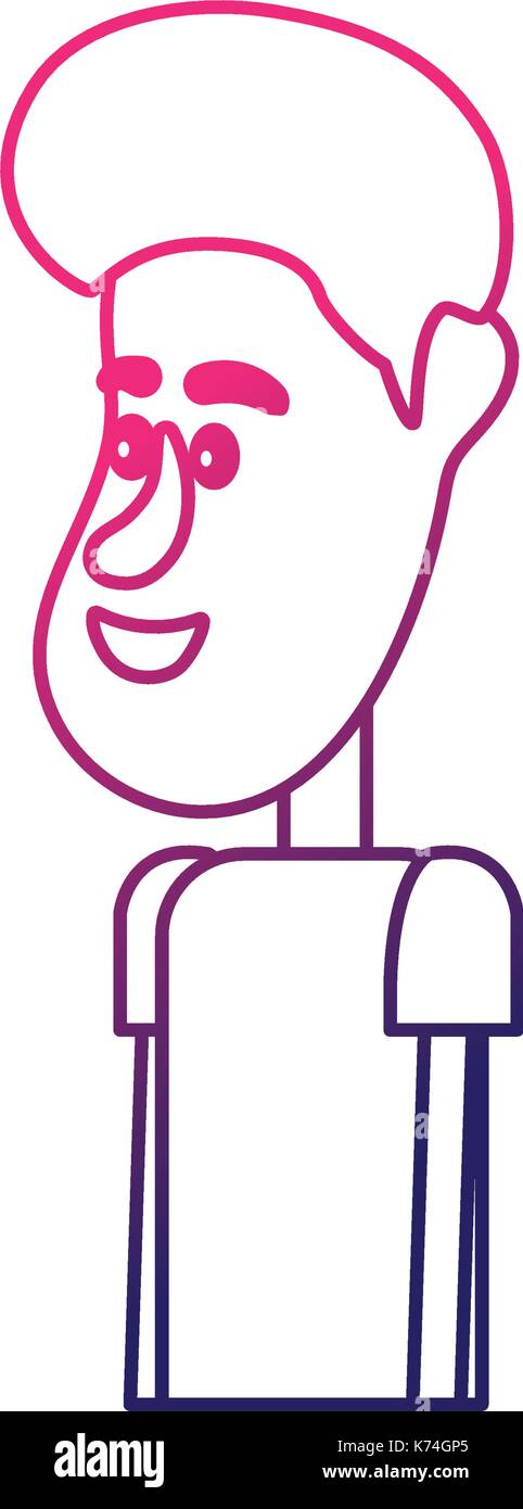 line cute man with hairstyle design and clothes Stock Vector Image ...
