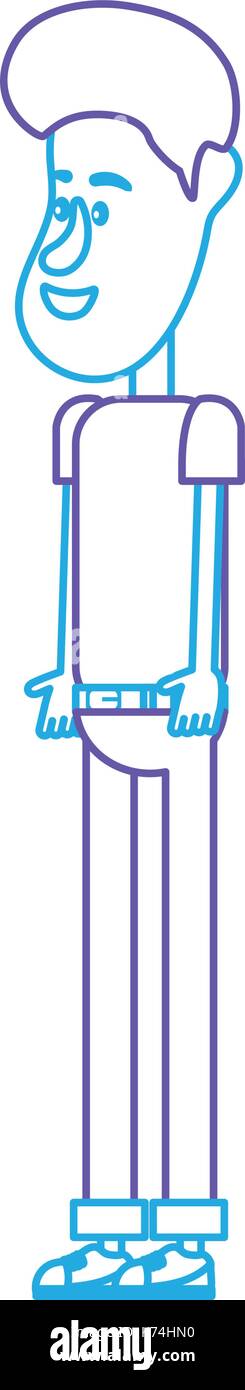 line cute man with hairstyle design and clothes Stock Vector Image ...