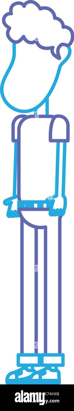 line cute man with hairstyle design and clothes Stock Vector Image ...