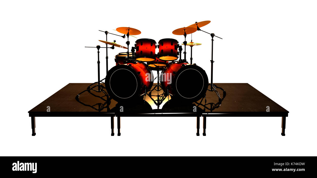 3D Illustration of a drums set isolated on white background Stock Photo ...