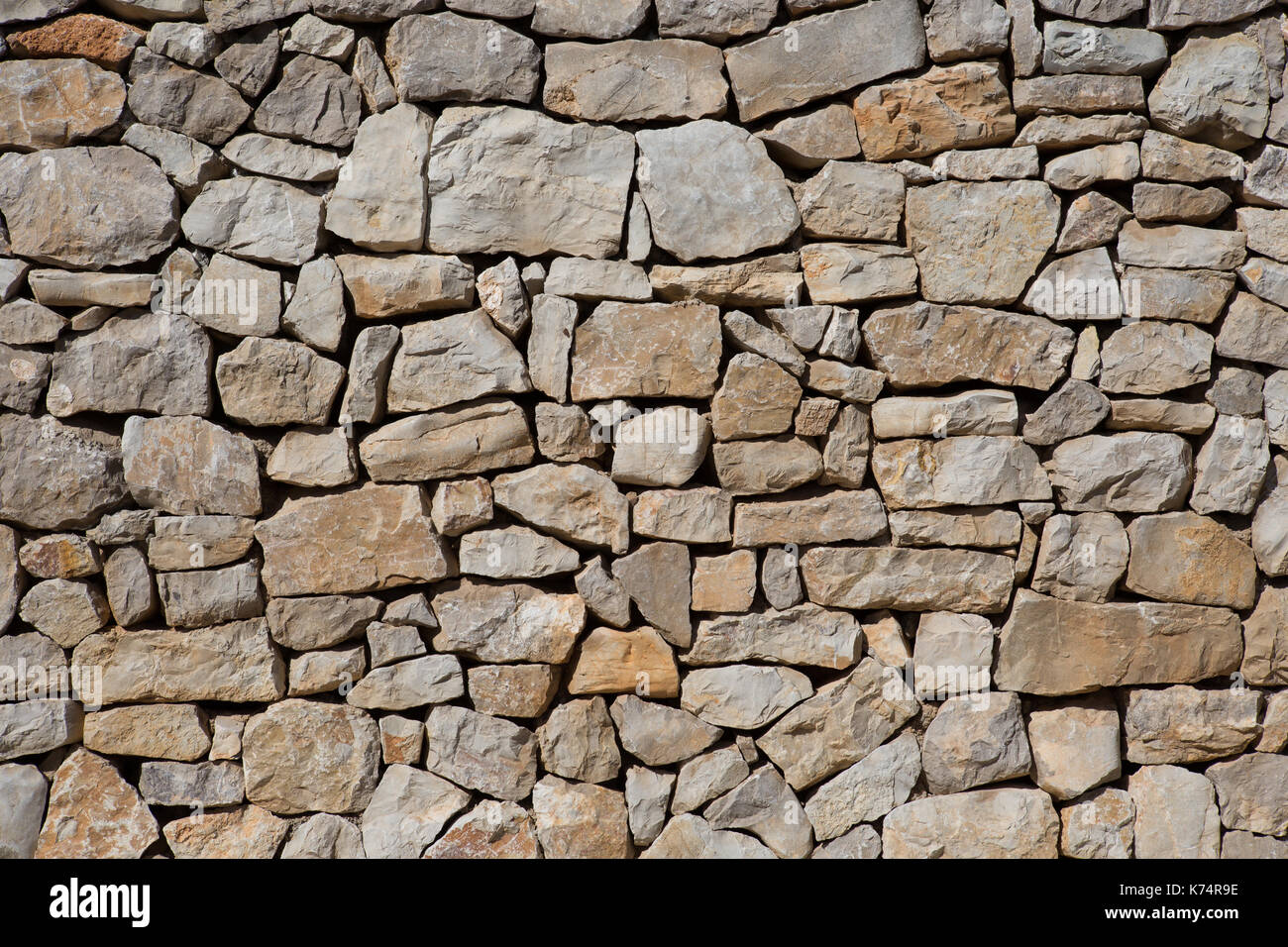 Europe, Spain, Balearen, Mallorca, Canyamel - a stone wall mallorquin style Stock Photo